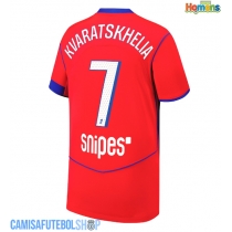 Camisa de time de futebol Paris Saint-Germain Khvicha Kvaratskhelia #7 Replicas 3º Equipamento 2025-26 Manga Curta